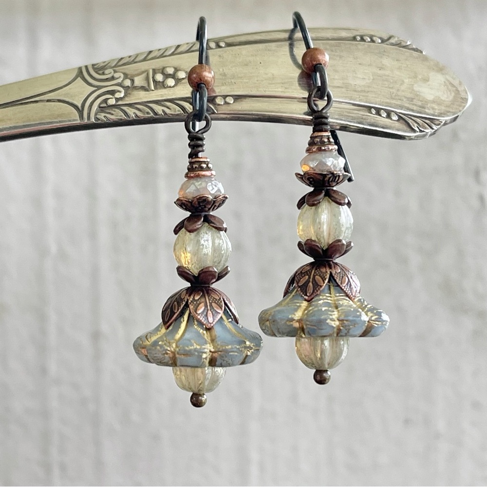 “Victorian Pixie Dust” - Dangle Earrings - Picture 8 of 10